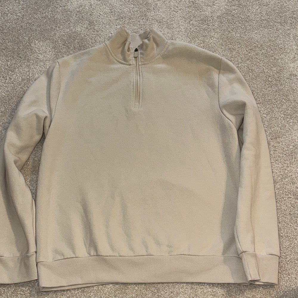 Men's Classic Beige Quarter-Zip Pullover